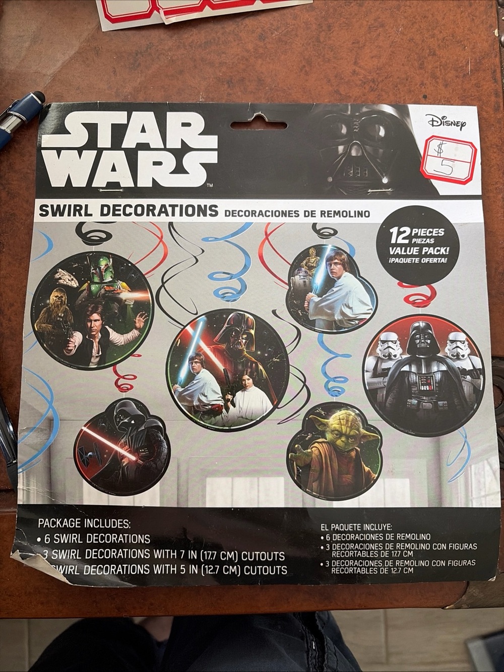 3 for $15 Star Wars Party Swirl Decorations - Black, Red, Blue